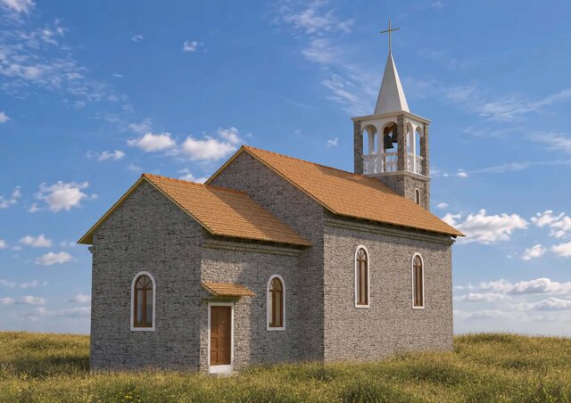 Traditional Stone Church — ArchiCAD 19 BIM Study – image 1 of 4