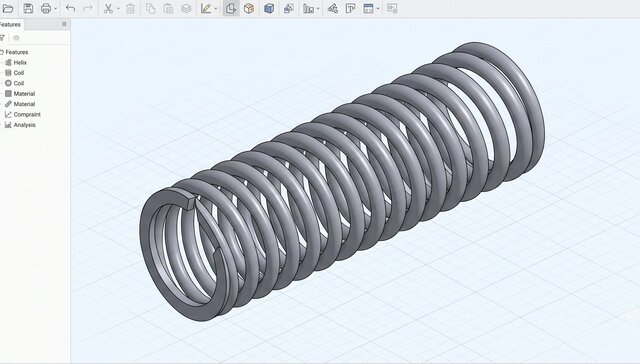 Custom Parametric Coil Spring CAD Design for Mechanical Engineering – image 2 of 4