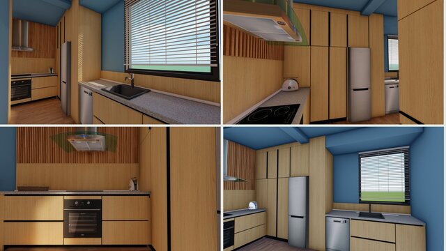 3D model of Custom Kitchen Manufacturing Package