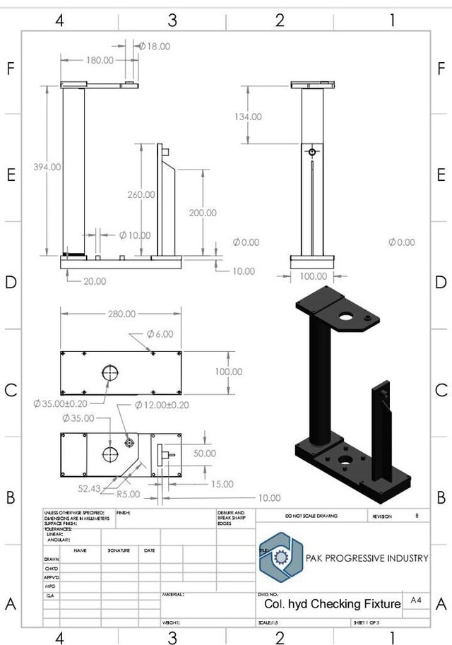 3D model of COL HYD Checking Fixture Design