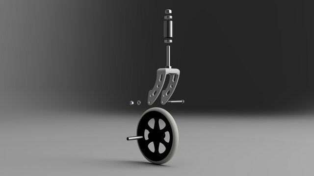 3D model of Medical 8 Inch Surgical Wheel 25mm Wide 3D print model
