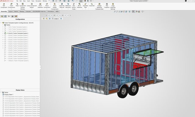 3D model of Custom Food Trailer Design Series | SolidWorks & Manufacturing