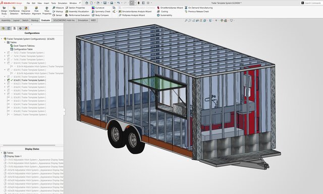 3D model of Custom Food Trailer Design Series | SolidWorks & Manufacturing