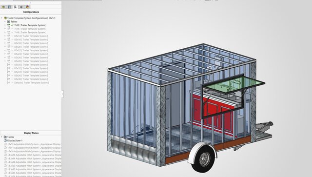 3D model of Custom Food Trailer Design Series | SolidWorks & Manufacturing