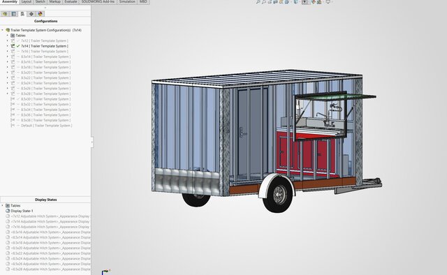 3D model of Custom Food Trailer Design Series | SolidWorks & Manufacturing