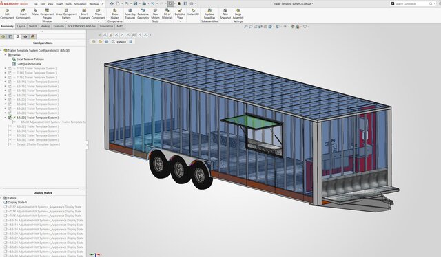 3D model of Custom Food Trailer Design Series | SolidWorks & Manufacturing
