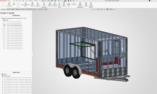 3D model of Custom Food Trailer Design Series | SolidWorks & Manufacturing
