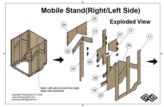 Mobile Bandsaw Stand – 3D CAD Design & 2D Technical Drawing – image 5 of 8