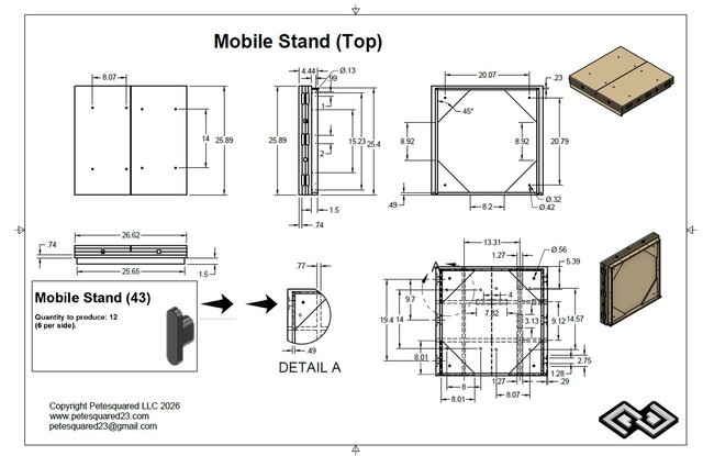 Mobile Bandsaw Stand – 3D CAD Design & 2D Technical Drawing – image 8 of 8