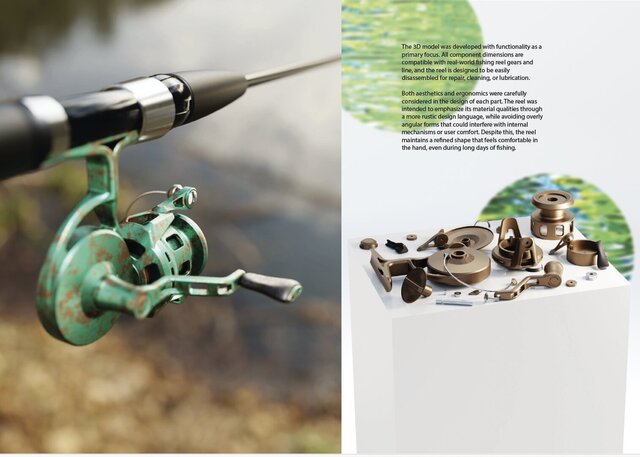 3D model of Mechanically functional, 3D - printed fishing reel