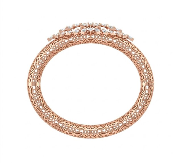 Luxury Diamond Pave Bangle – Manufacturing-Ready Jewellery CAD – image 4 of 10