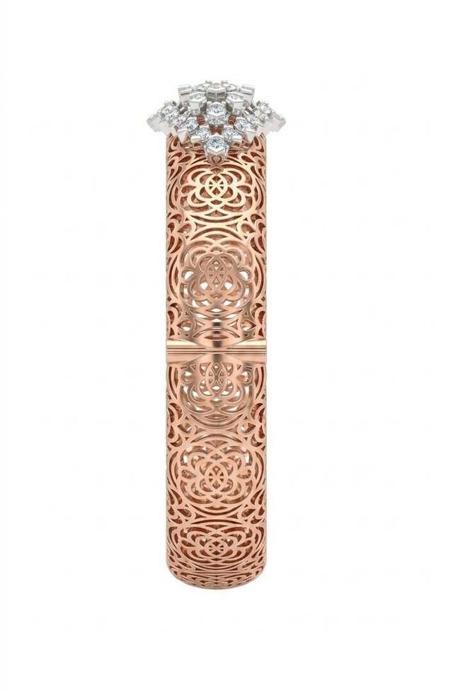 Luxury Diamond Pave Bangle – Manufacturing-Ready Jewellery CAD – image 2 of 10