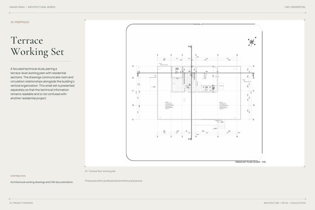 Terrace Level | Working Plan & Sections – image 1 of 3