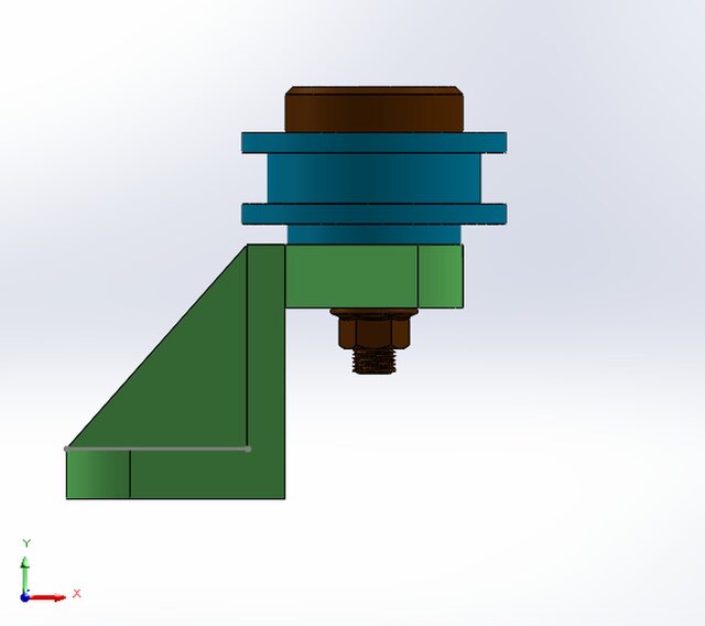 3D model of Mechanical Workholding & Mounting Systems — V-Block Clamping Fixture + L-Bracket Assembly