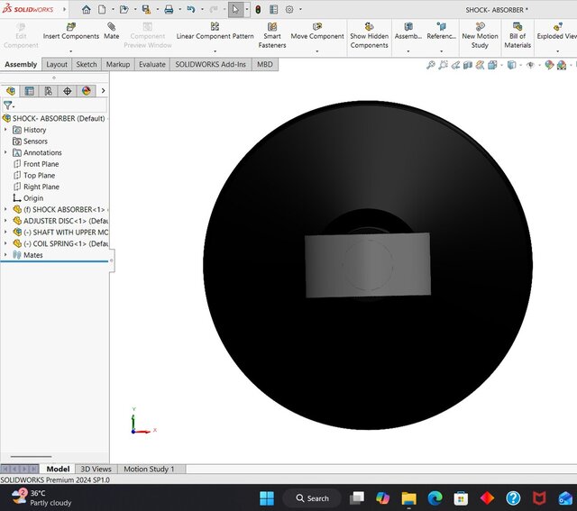 3D model of Coil Spring Suspension Assembly In SolidWorks