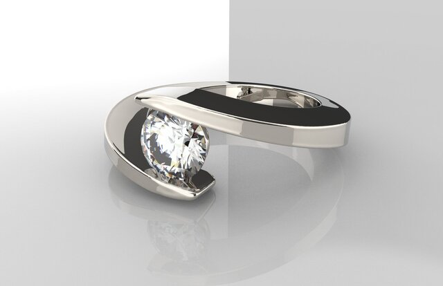 3D model of 1ct diamond ring