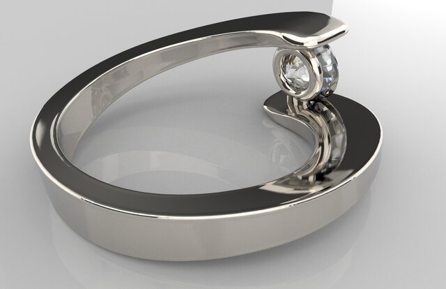 3D model of 1ct diamond ring