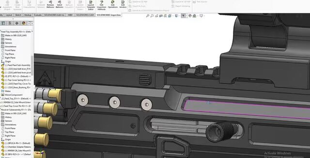 3D model of .22LR Belt-fed LMG based on AR-15