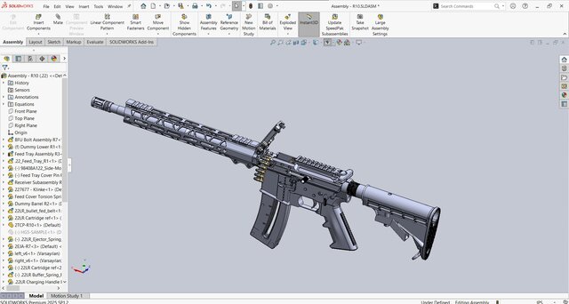 3D model of .22LR Belt-fed LMG based on AR-15