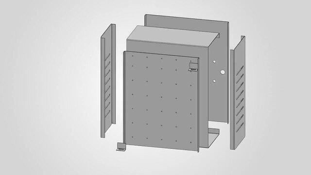 Wall-Mount Control Enclosure: Sheet Metal with Laser-Ready Flat Patterns – image 3 of 4