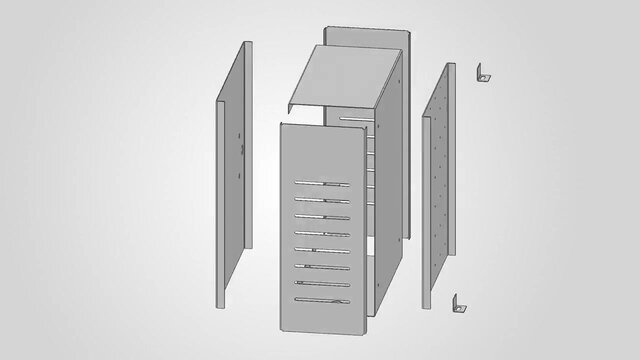 Wall-Mount Control Enclosure: Sheet Metal with Laser-Ready Flat Patterns – image 4 of 4