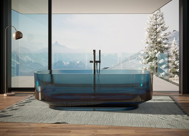 Modern Bathroom in the Mountains – CGI Render