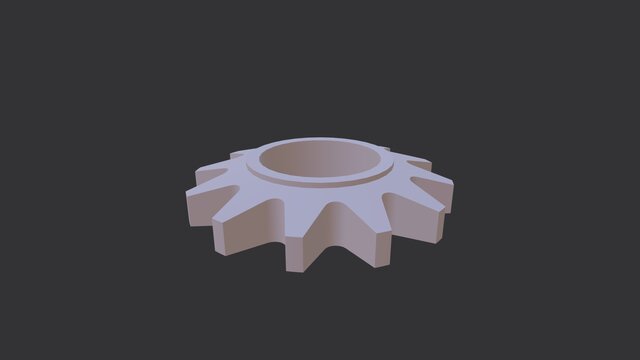 3D model of 12-Tooth Industrial Sprocket for Chain Drive