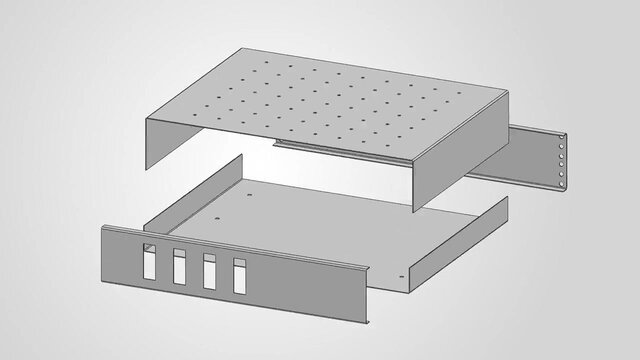 19-Inch 2U Rack Chassis: Sheet Metal in 1.2 mm Steel – image 3 of 4