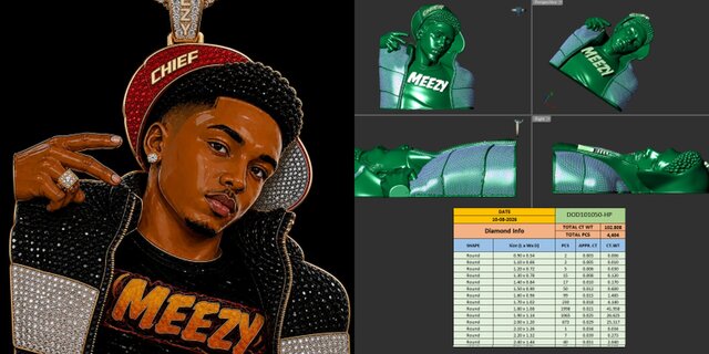 Bespoke Hip hop diamond pendants, Ring  and every sculpting artical – image 6 of 10