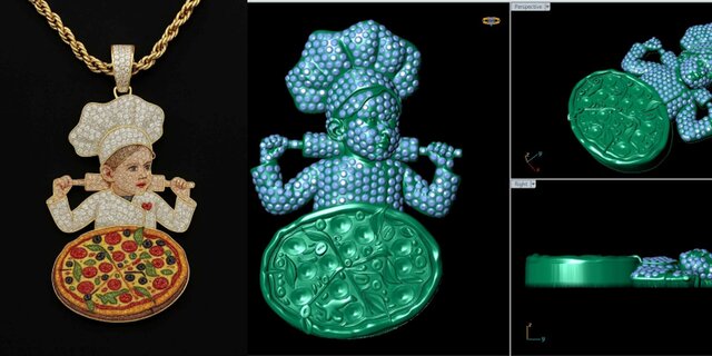 Bespoke Hip hop diamond pendants, Ring  and every sculpting artical – image 10 of 10