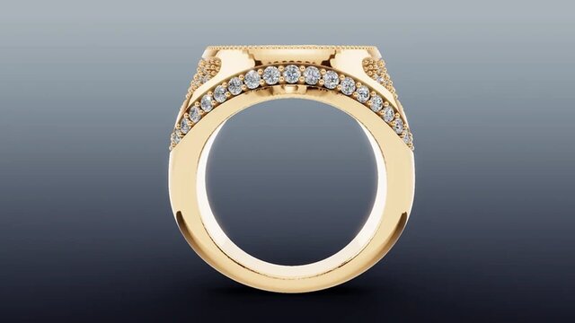 3D model of Signet Ring Sims Boxing Llama Inspired 14KY