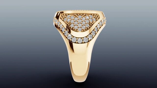 3D model of Signet Ring Sims Boxing Llama Inspired 14KY