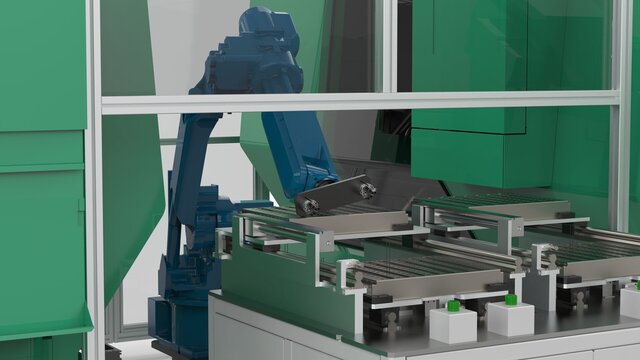 3D model of Automatic Double Station Lathe Loading and Unloading Machine
