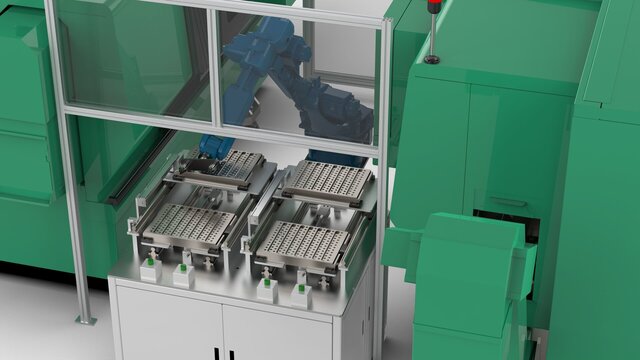 3D model of Automatic Double Station Lathe Loading and Unloading Machine