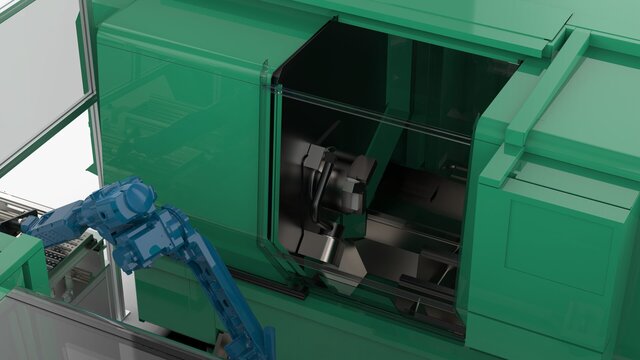 3D model of Automatic Double Station Lathe Loading and Unloading Machine