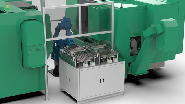 3D model of Automatic Double Station Lathe Loading and Unloading Machine