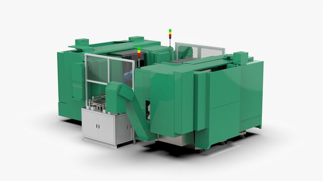 3D model of Automatic Double Station Lathe Loading and Unloading Machine