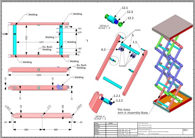 3D model of Industrial Hydraulic Scissor Table Lift – 3D CAD & Fabrication Design