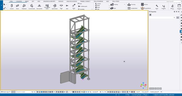 3D model of Steel Stair Detailing | Tekla Structures & Shop Drawings