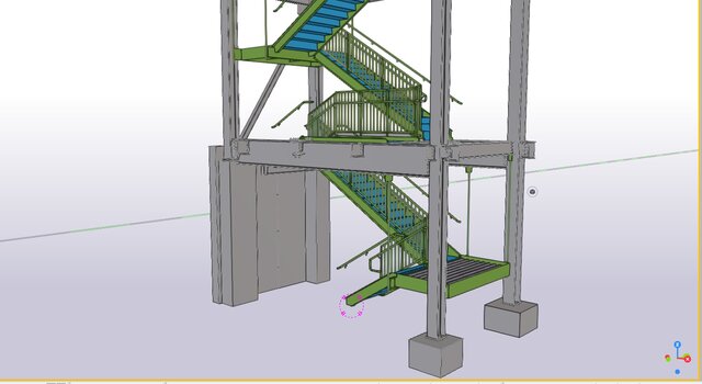 3D model of Steel Stair Detailing | Tekla Structures & Shop Drawings