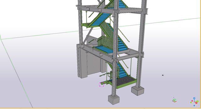 3D model of Steel Stair Detailing | Tekla Structures & Shop Drawings