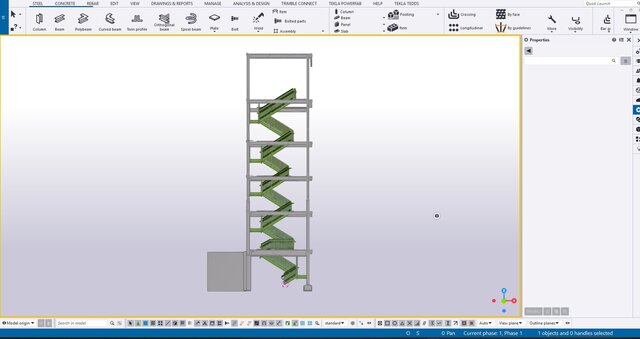 3D model of Steel Stair Detailing | Tekla Structures & Shop Drawings