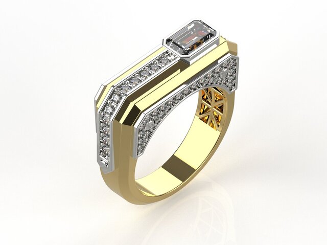 Luxury Diamons Signet Ring - Jewelry CAD Design
