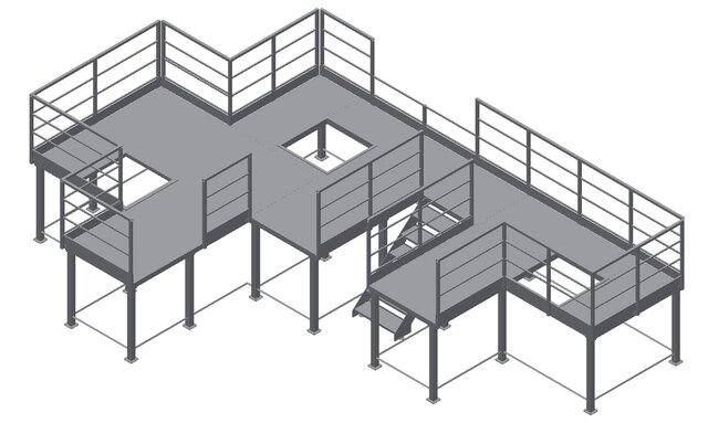 3D model of Steel Platform, GA Drawings, Structural Design, dan Fabrication