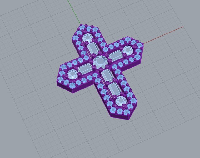 3D model of Cross Pendant – Jewelry CAD Design