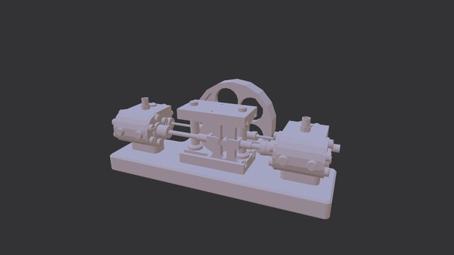 3D model of TANDEM SCOTCH YOKE ENGINE