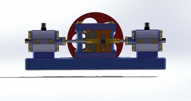 3D model of TANDEM SCOTCH YOKE ENGINE