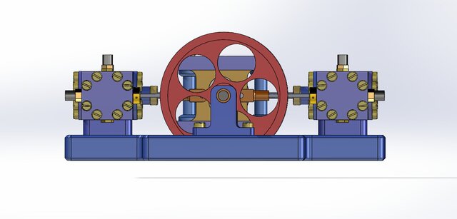 3D model of TANDEM SCOTCH YOKE ENGINE