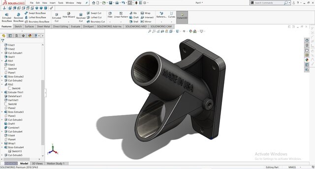 Advanced Dual-Angle Flanged Connector | SolidWorks Precision Design.