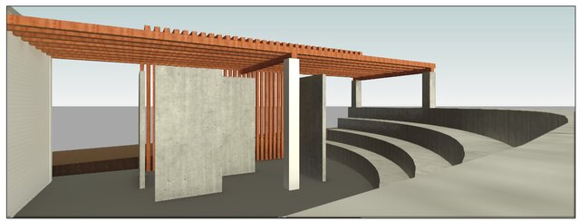 3D model of Modern Community Pavilion & Plaza